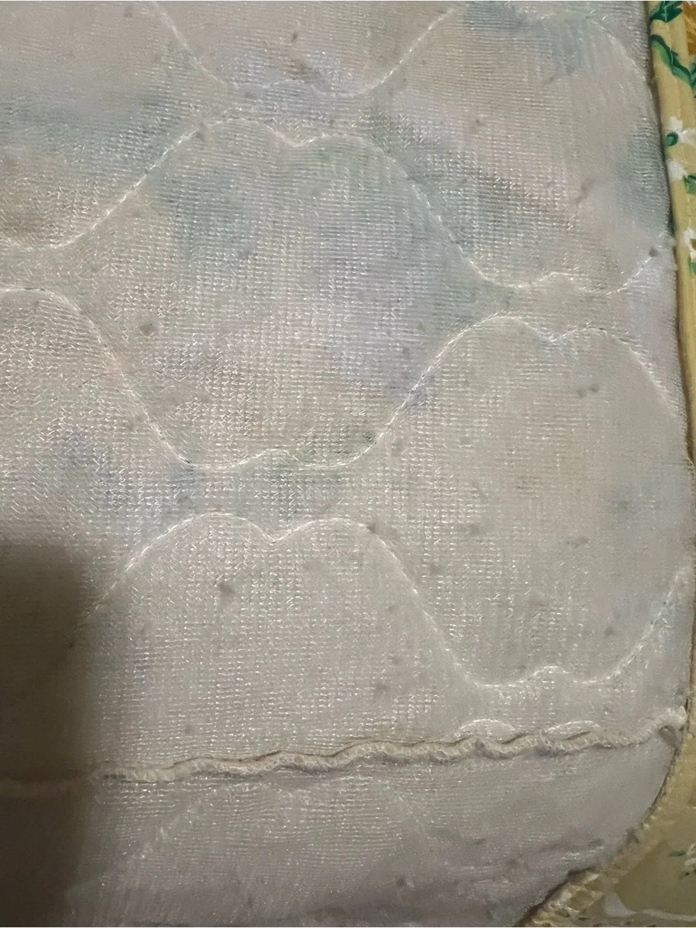 Vintage Used Floral Rhapsody Full Yellow Floral Quilt Bedspread